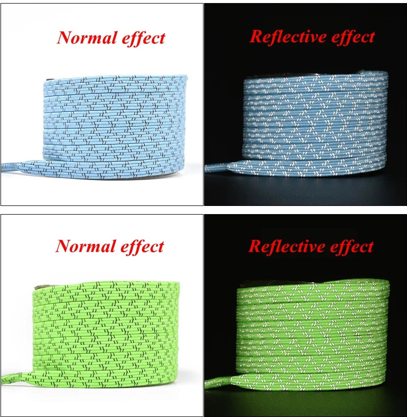 1Pair Reflective Magnetic Shoelaces Quick Locking Elastic No Tie Shoe Laces Adult Children Shoelace Sneakers Running Shoe Laces